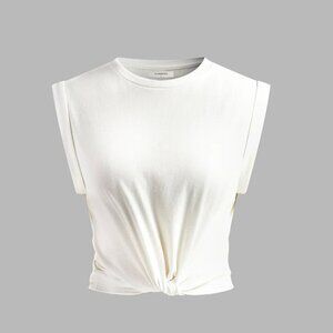 Commense NWT White Cotton Knotted T-Shirt Size XS - Minimalist Chic